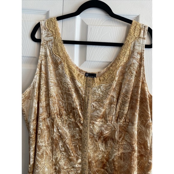 NY Collection Women's Y2K Velour Glitter Lace Babydoll Tank size 3X Fairy Velvet - Picture 6 of 9